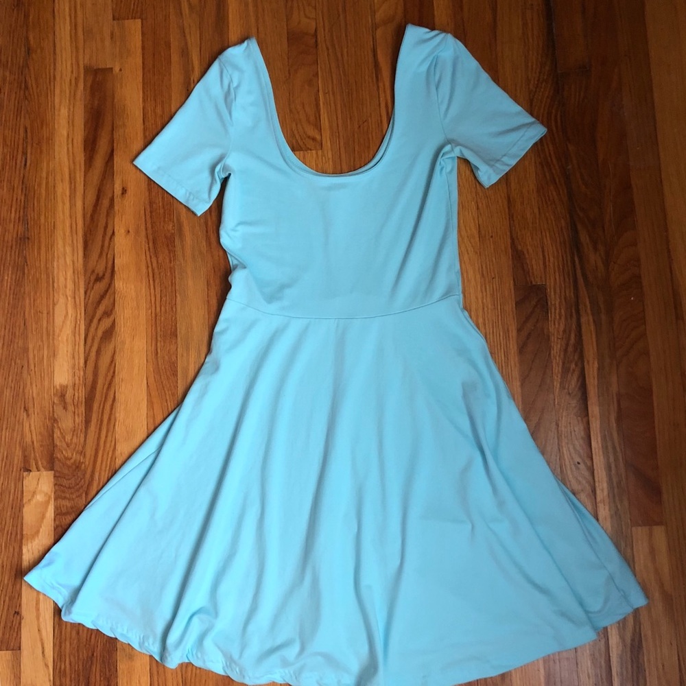 Light Blue short sleeve skater dress